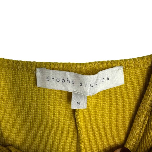 Etophe Studios Sexy Yellow Tie Front Bodysuit Women's Size Medium Vacation - Picture 3 of 6